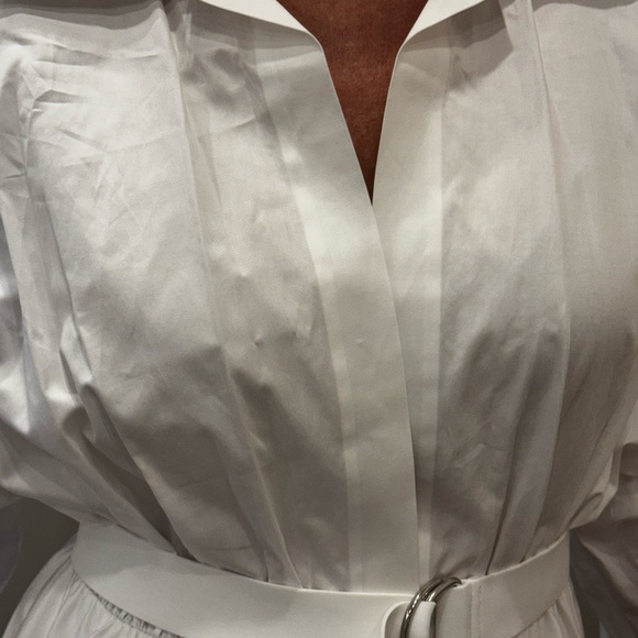 Norma Kamali White Long Sleeve Belted Dress - Picture 10 of 15